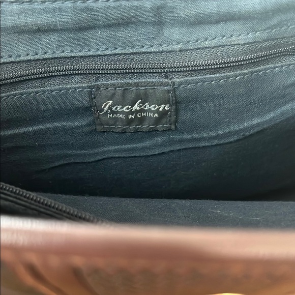 Dolce Vita Navy and Brown Textured Jackson Handbag - Picture 13 of 13